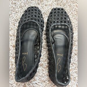 Joie Black Woven Slip-On Flats